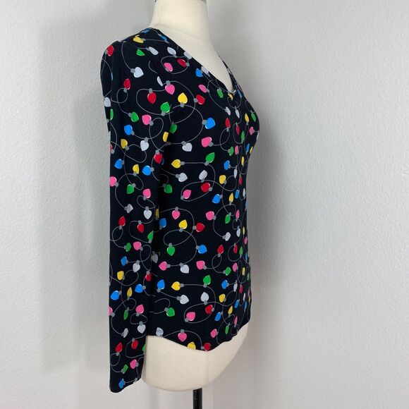 No Boundaries Christmas Lights Soft T Shirt M 7-9 Long Sleeve Holiday Sleepover - Picture 8 of 9